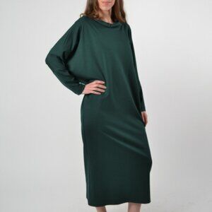 BRYN WALKER Ilse Dolman Sleeve Jersey Dress L Forest Green Evergreen Juniper
